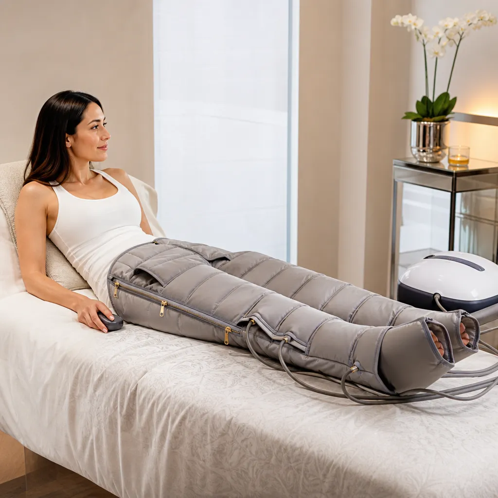 Auto-massage lymphatique pour les jambes à domicile