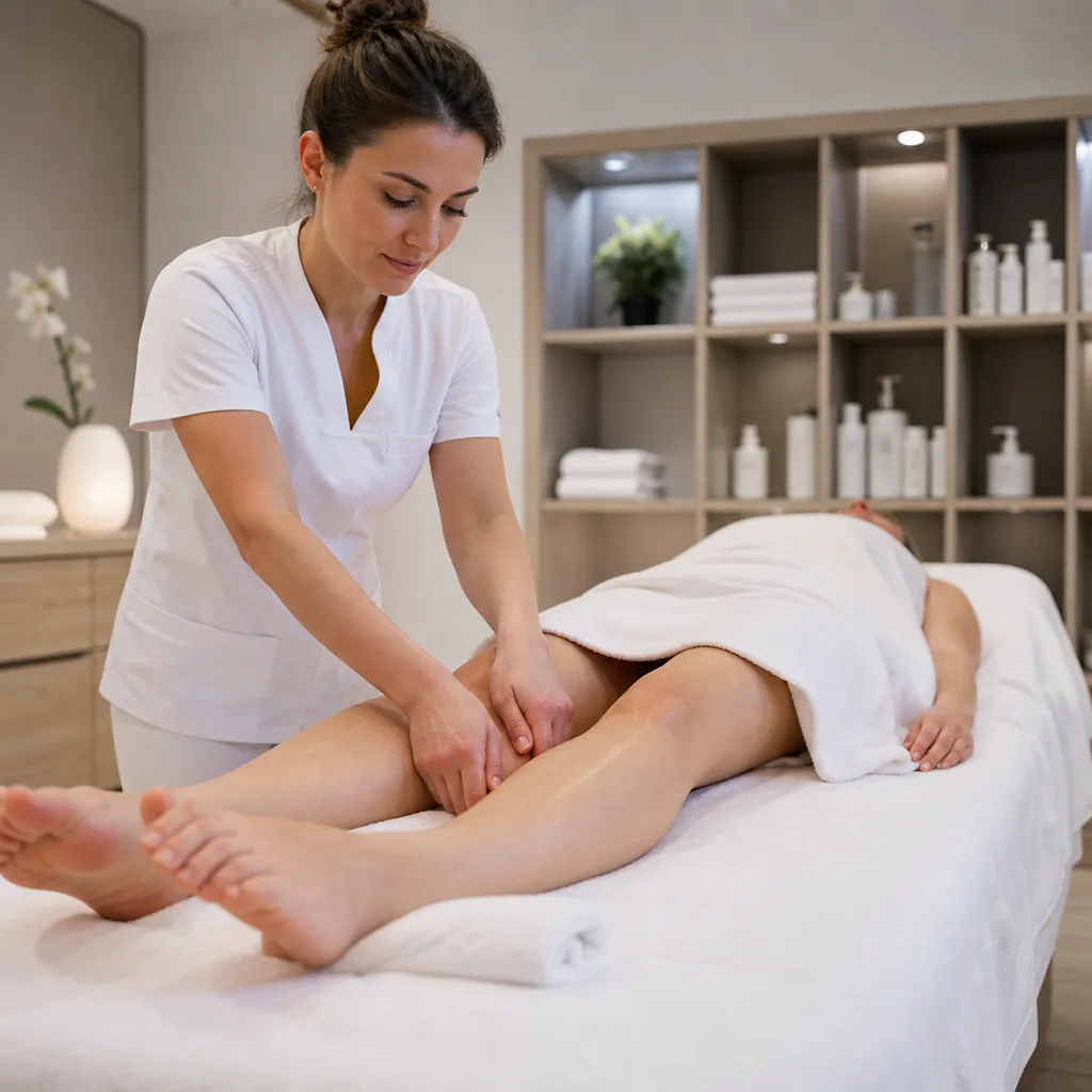 Séance de drainage lymphatique des jambes en cabinet