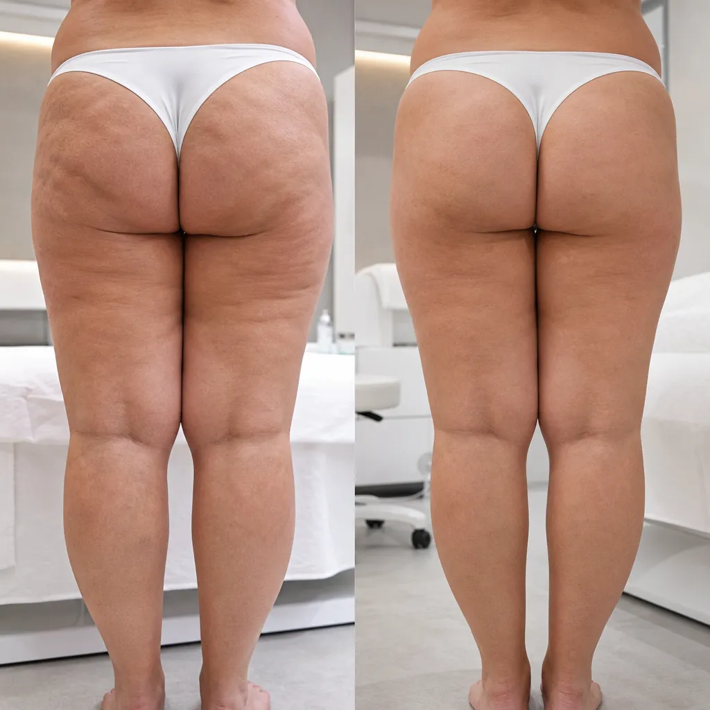 Comparaison de la cellulite aqueuse avant et après drainage lymphatique