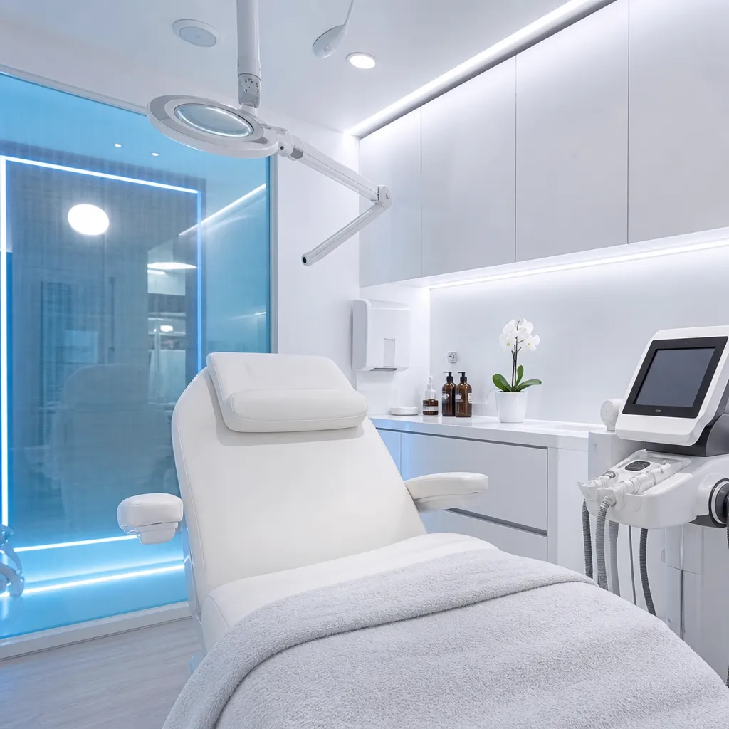 Espace professionnel Hollywood Face : cabine dédiée aux soins du visage avancés