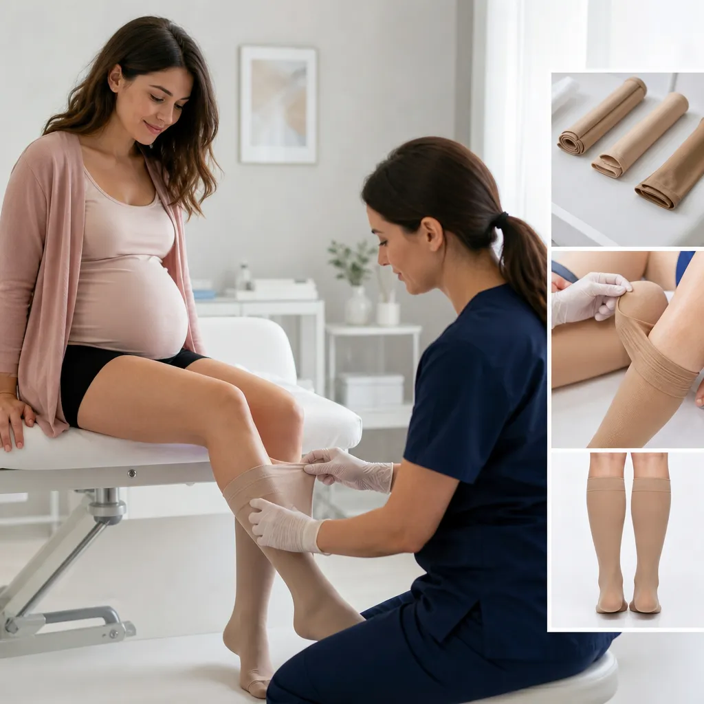 Bas de contention pendant la grossesse : classes de compression, mise en place et précautions d’utilisation