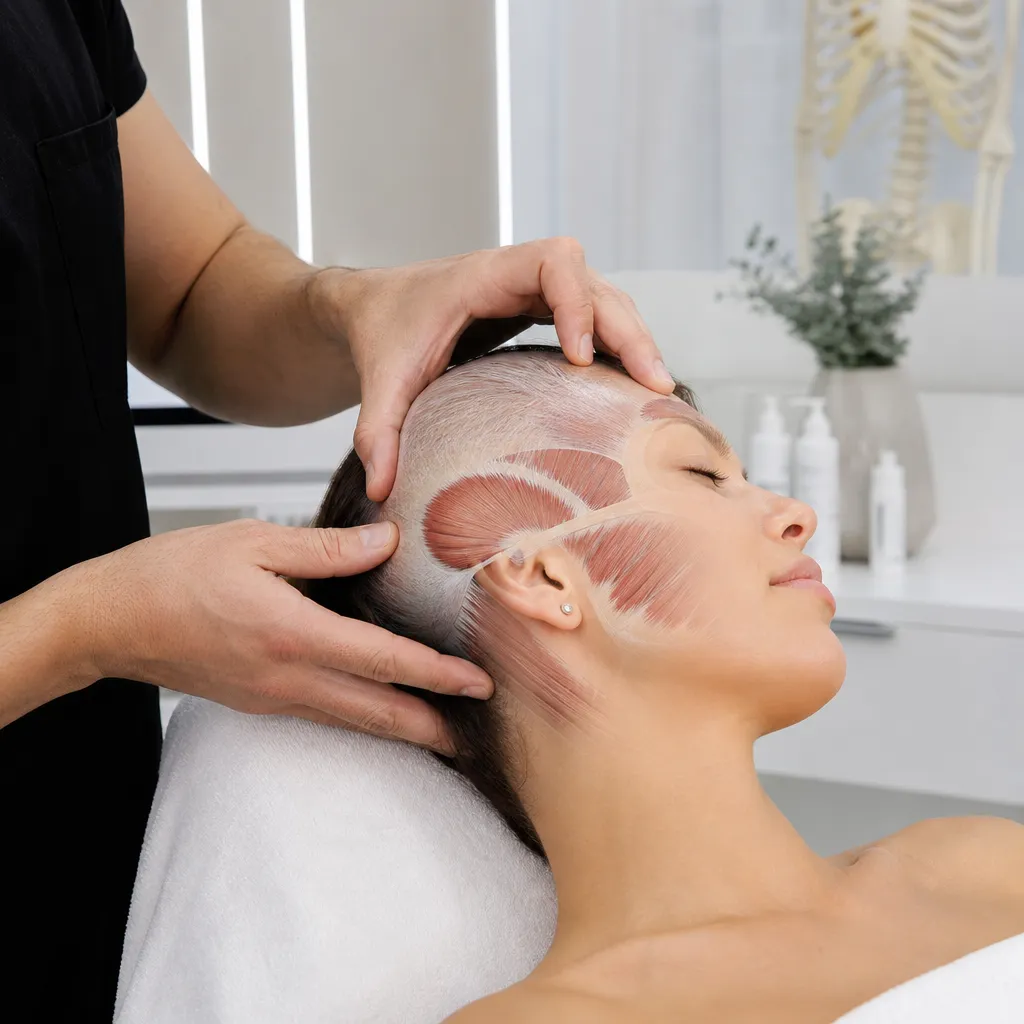 Anatomie de l’aponévrose épicrânienne et muscles crâniens : zones cibles du massage thérapeutique
