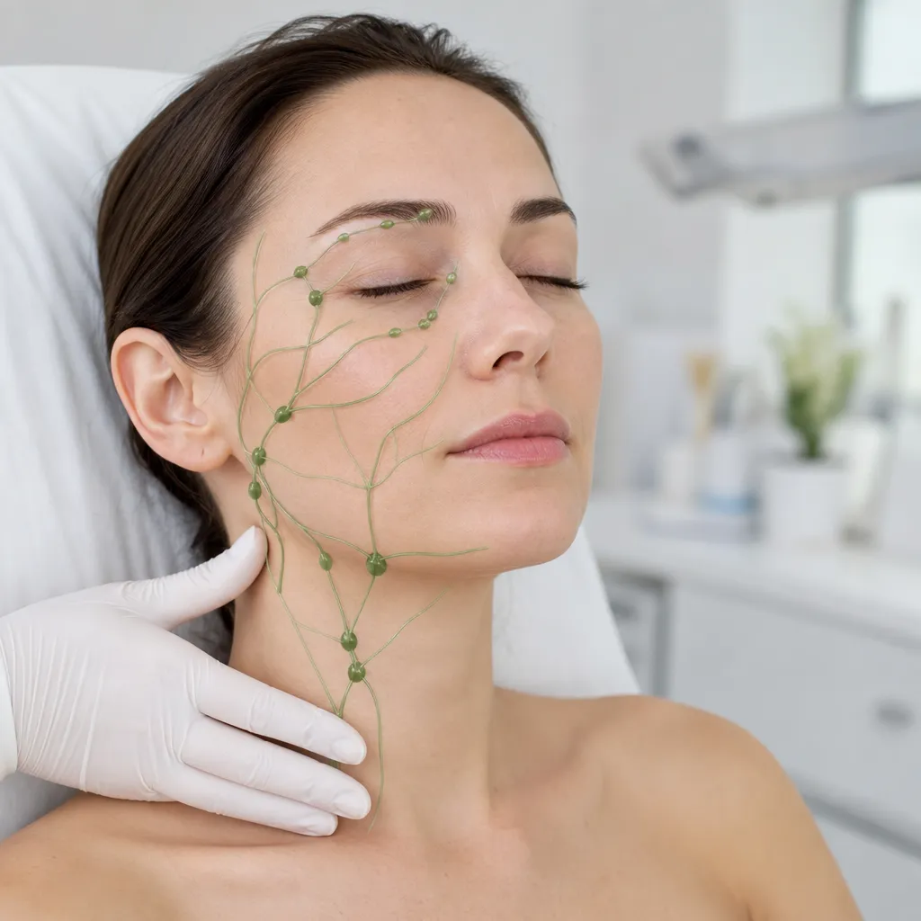Réseau lymphatique facial : voies de drainage orbital vers les ganglions cervicaux antérieurs