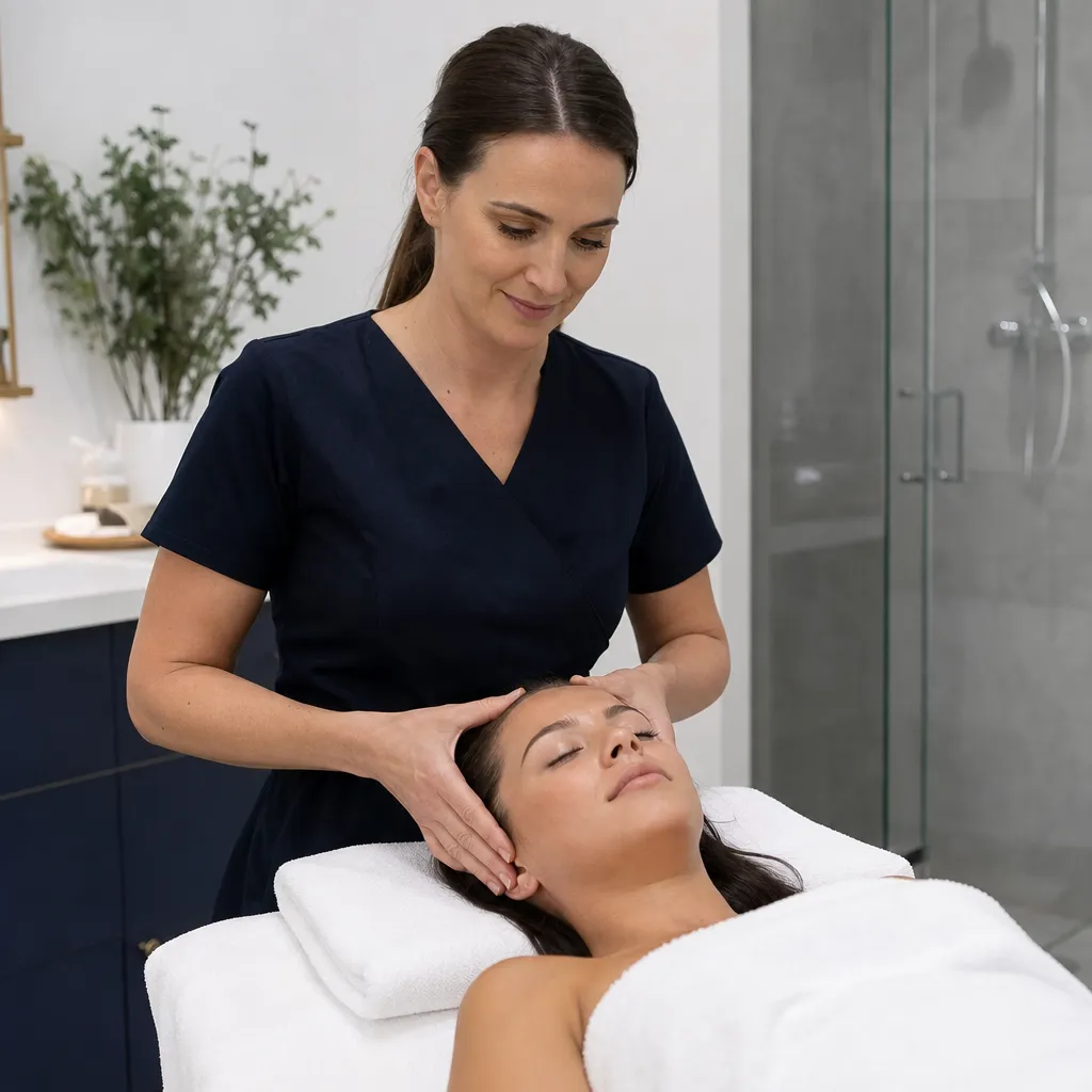 Séance de drainage lymphatique post-opératoire sur abdomen après liposuccion
